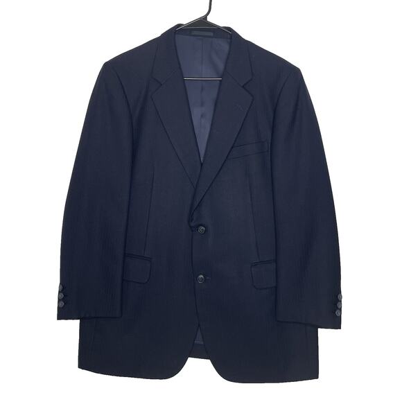 Vtg Burberrys’ Men’s Navy Wool Blazer Sport Coat Japan Equestrian Knight 42R - Picture 1 of 10